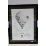 Framed & glazed Limited Edition Print "Pacific Flyer", the first Hot Air Balloon to cross the "