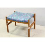 1960's Retro ' Hugo Frandsen ' Teak and Upholstered Stool by Spottrup, Denmark, 53cms long x 38cms