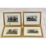 Four framed & glazed Horse Racing prints, each pencil signed "Trevor Taylor", frames approx 16.5 x