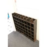 Vintage metal 48 section pigeon hole rack