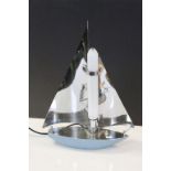 Art deco "Yacht" Chrome Desk lamp approx 49.5cm tall