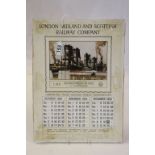 Railwayana - London Midland and Scottish Railway, LMS, a wall calendar dated October - December