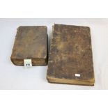 Two Antique Leather Bound Bibles including ' The Holy Bible containing The Old Testament and the New