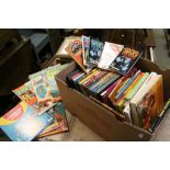 Box of assorted child's annuals including Trumpton, Rupert, Beano, Beezer etc