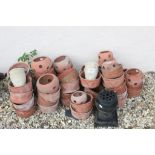 Collection of Terracotta and Clay Pots together with an Iron Flower Posy Holder