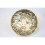 C1900 Satsuma bowl with birds, flowers and gilt decoration