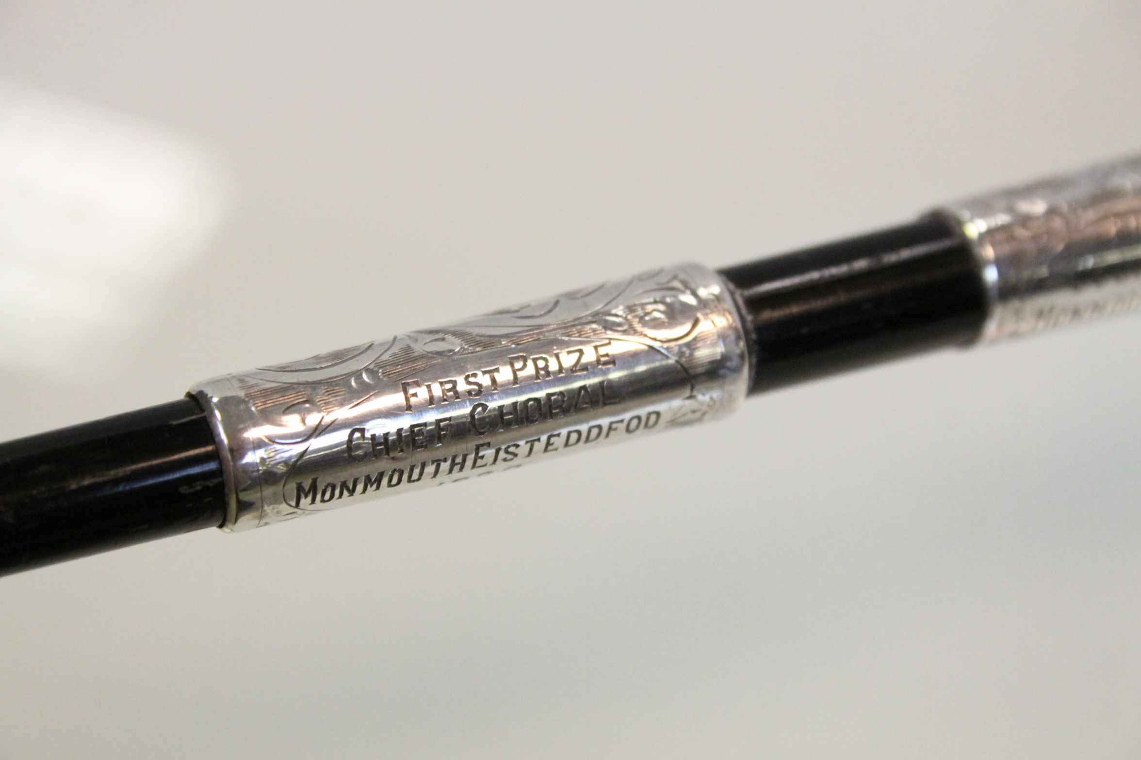 Hallmarked Silver & Ebony Conductor's Baton, the knop Hallmarked for London 1908 with Foliate - Image 8 of 10