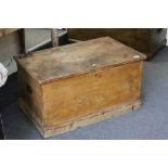 Victorian Blanket Box with iron handles, 80cms long x 42cms high