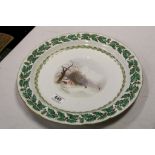 19th century Copeland Christmas Plate with a Winter Scene and a border of Holly Leaves, 37cms