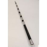 Hallmarked Silver & Ebony Conductor's Baton, the knop Hallmarked for London 1908 with Foliate