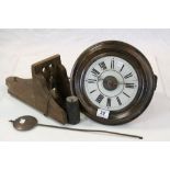Vintage Oak cased pendulum and weight wall clock