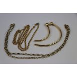 9ct yellow gold belcher link chain, length approximately 50cm together with a 9ct yellow gold
