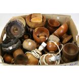 Large box of miscellaneous Treen items, Oriental stands etc