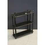 Victorian Ebonised Hanging What-not Shelf, 56cms wide x 66cms high