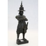 Carved Wooden Figure of a South East Asian Warrior, 36cms high
