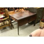 19th century Mahogany Pembroke Table with Drawer to end and raised on slender turned legs and