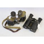A Pair Of World War Two / WW2 Taylor & Hobbs Bino Prism No.2 MK.II x6 Binoculars Marked With The