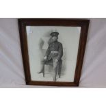 A Framed And Glazed Photograph Of A World War One British Soldier. Measures Approx 22" x 18".