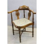 Edwardian Inlaid Corner Chair