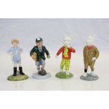 Beswick ceramic Rupert Bear & Podgy Pig figures & two Royal Doulton figures; Off to School