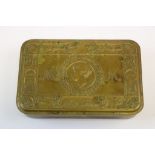 A World War One / WW1 Brass Princess Mary Christmas 1914 Gift Tin.