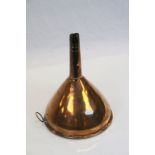 Large 19th Century Copper Funnel, with Brass plaque marked "Makers John Mc Clashan & Co Glasgow",