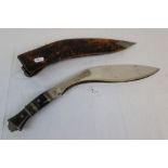 A Horn Handled Kukri Complete With Tools & Sheath.