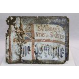 Vintage enamel sign Saturday News and Sports The People