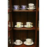 Eight Cabinet cups & saucers to include three pairs, various makes including Royal Crown Derby