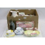 Box of mixed ceramics to include Mason's, Melba Ware & Studio pottery