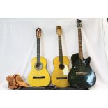 Three acoustic guitars to include Moraleo etc