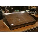 19th century Mahogany Table Top Writing Box, the sloping writing surface with hinged lid opening
