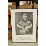 Jazz interest framed studio print portrait of American Jazz Singer Billie Holiday at Carnegie Hall