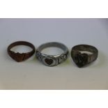 A Collection Of Three Military Sweetheart Rings To Include A Copper Boer War Example Hand Crafted