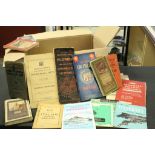 Quantity of vintage Observer books together with vintage time tables, maps and holiday booklets
