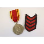 A Full Size British Fire Brigade Exemplary Service Medal With Original Ribbon Issued To Station