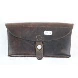 A Vintage Swiss Army Brown Leather Ammunition Pouch.