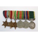 A Full Size World War Two / WW2 Medal Group Of Six Medals To Include The British War Medal, The