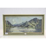 Charles Wyatt warren 20th Century oil on board of Snowden Wales signed and inscribed verso
