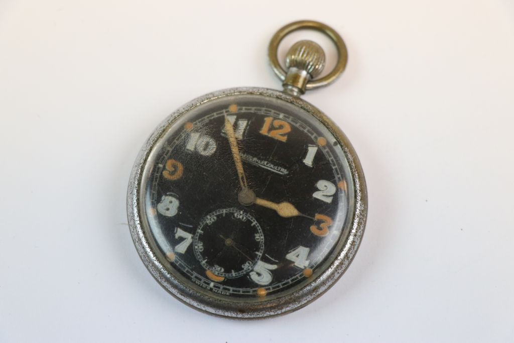 A World War Two Era Military Issued Jaeger Le Coultre Pocket Watch With Black Dial, Marked To The - Image 2 of 6