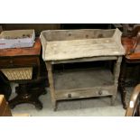 Victorian Pine Washstand with Pot Shelf and Drawer Below, 83cms wide x 83cms high
