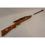 A Vintage BSA Meteor Air Rifle Cal .22 (5.5mm) Together With A Webley 4 x 15 Scope.