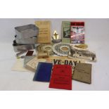 A Collection Of Military Collectables To Include A World War Two Newspaper, Trench Art, A