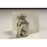 Silver Plated vesta case in the form of a dog