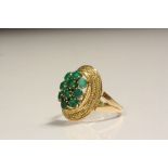 14CT and Emerald ladies dress ring