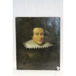 Antique oil on canvas of a gentleman in a 17th century costume