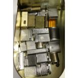 Collection of vintage cigarette lighters including Zippo, Mosda etc