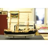 Scratch built model of a tall ship Benjamin F Packard freestanding