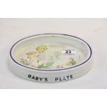 1930s Shelly Mabel Lucie Atwell large oval baby's plate