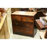 19th century Walnut Chest of Two Short over Two Long Drawers, 81cms x 41cms x 76cms high